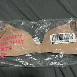 Victoria's Secret Tan Bra with Pink Accents